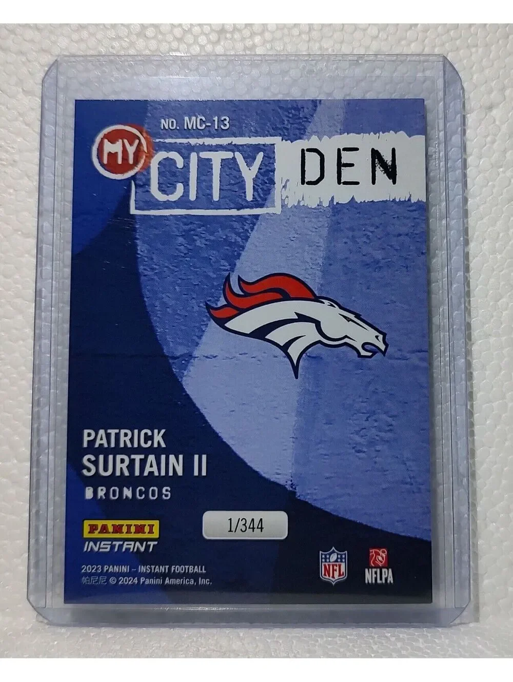 Patrick Surtain II 2023 Panini NFL #13 My City Football Card Broncos 1/344